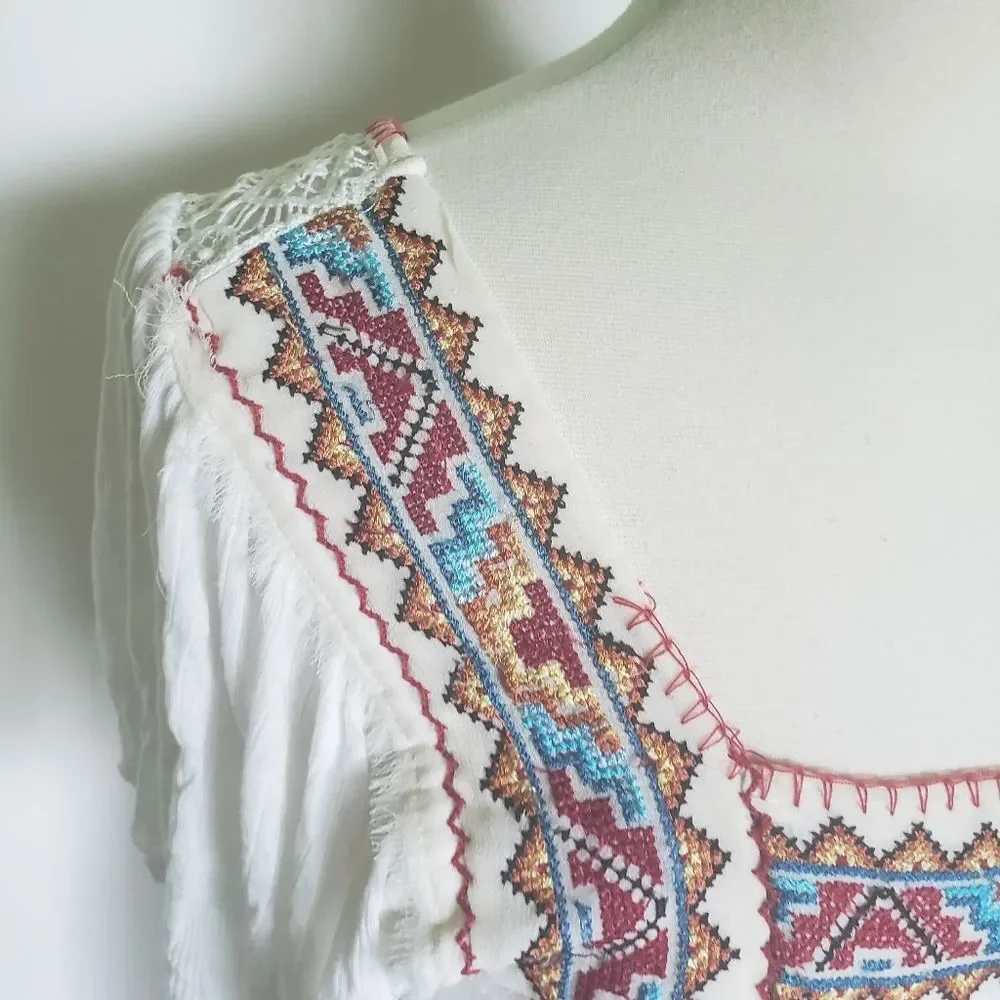 Well Loved FP White Embroidered Top